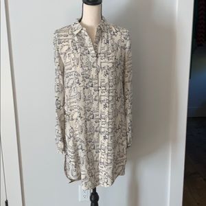 Tory Burch Cora Shirt Dress, cream & navy, size 4